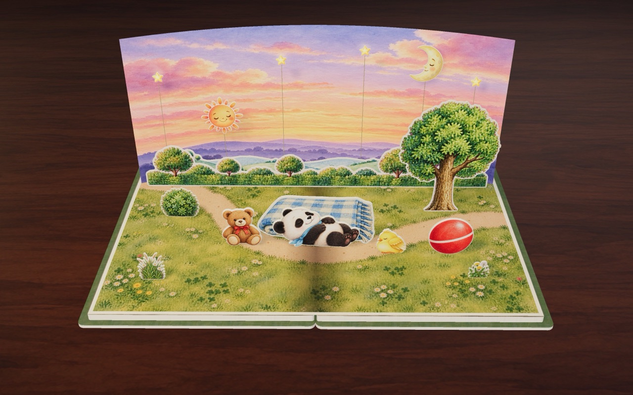 At sunset, Bao lies down on a blanket for a nap.