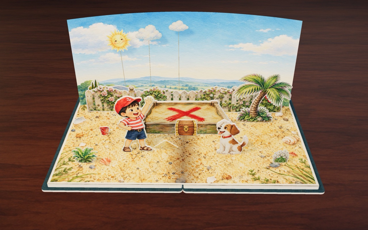 Dig, dig, dig at the big X: it is a treasure box!