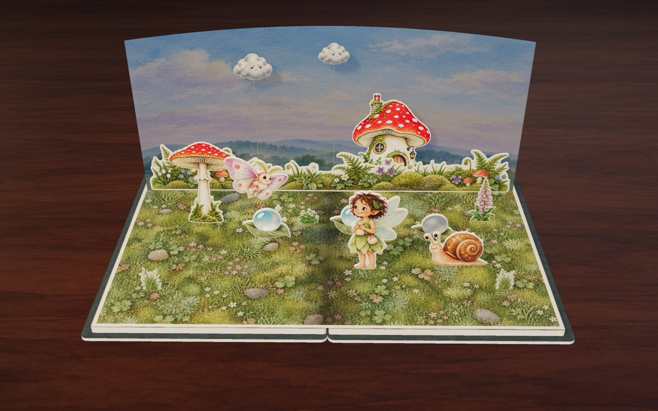 A soft moth comes down from a toadstool to meet Fern and Snail.