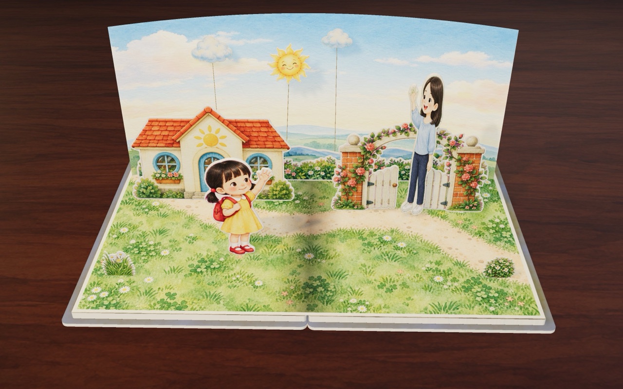 On her first morning, Lily says goodbye to Mum at the kindergarten gate.