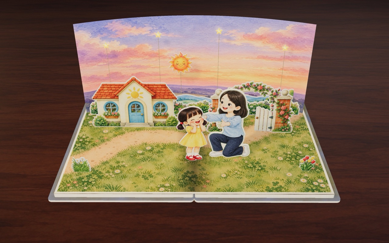 Lily runs to hug Mum at the kindergarten gate at sunset in Hello, Goodbye.