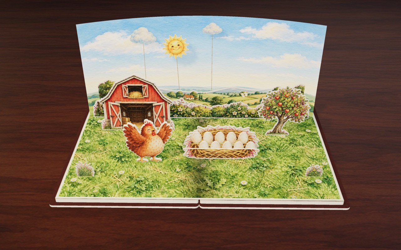 One, two, three… ten! Hen counts the ten eggs in her nest.