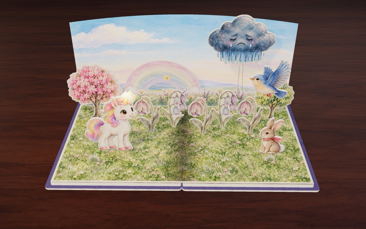 Luna makes the faded flowers sparkle under the crying cloud.