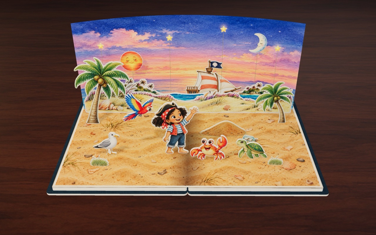 Sunset on the island, with a new map for the next friend.