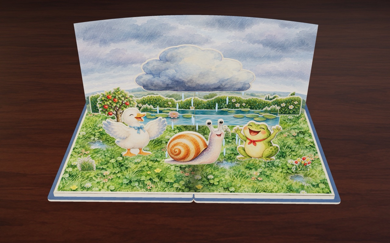 Rainy day! Out comes the snail.
